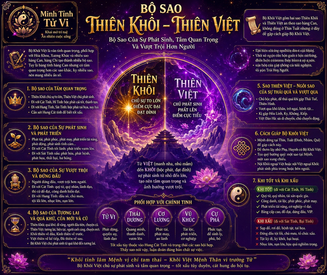 Bộ Khôi Việt – Thiên Khôi Thiên Việt Trong Tử Vi Đẩu Số