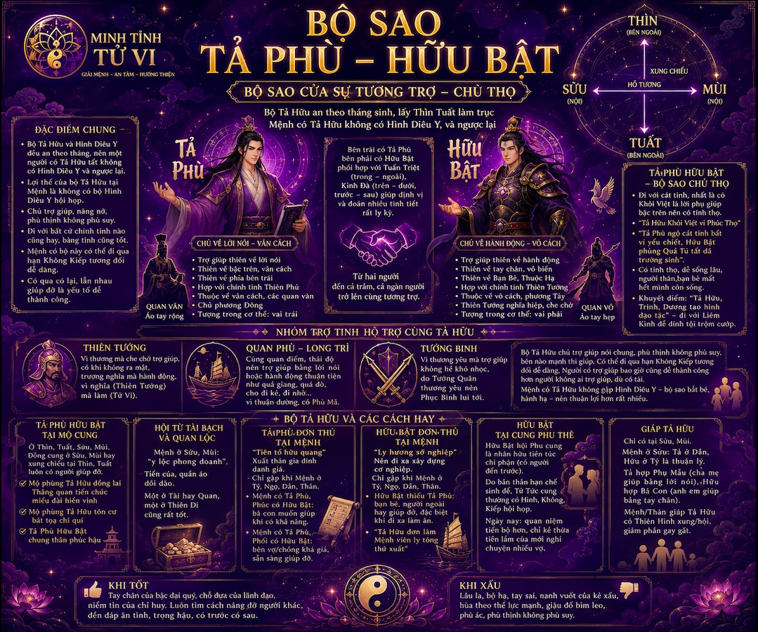 Bộ Tả Hữu – Tả Phù Hữu Bật Trong Tử Vi Đẩu Số