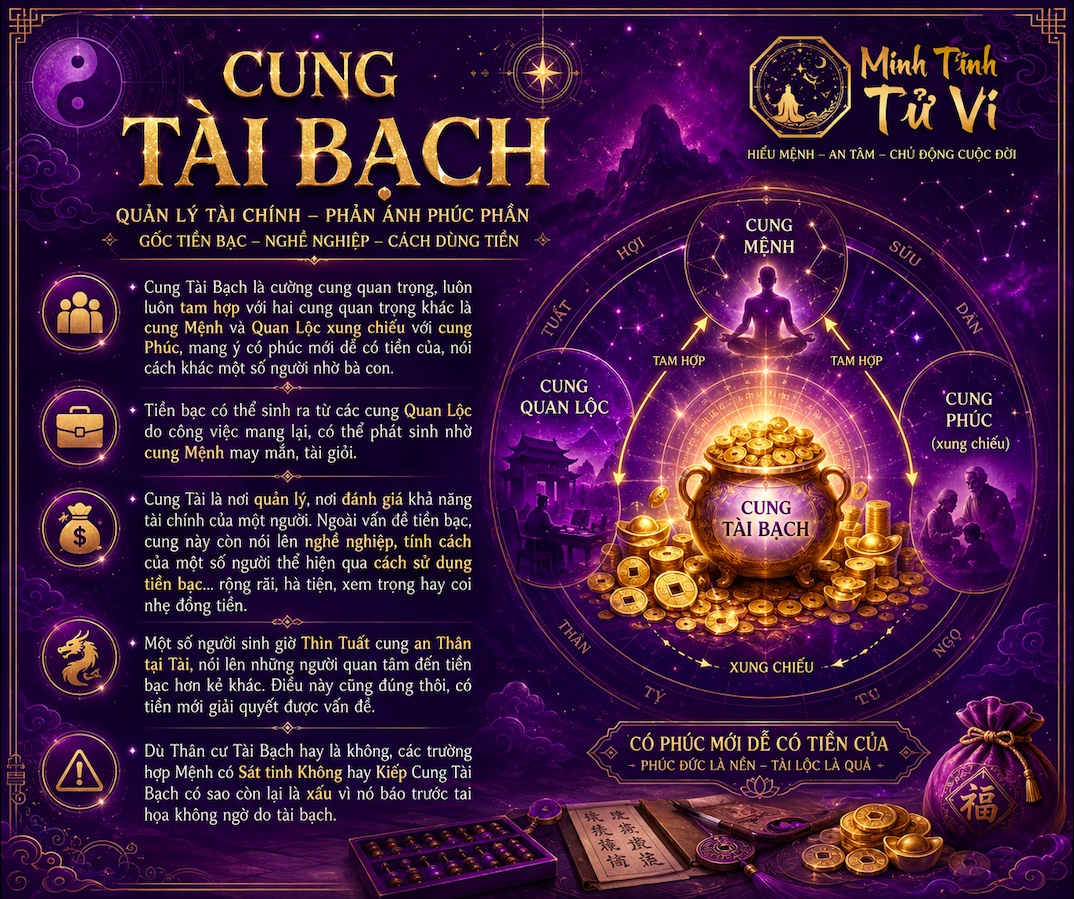 Cung Tài Bạch Trong Tử Vi Đẩu Số