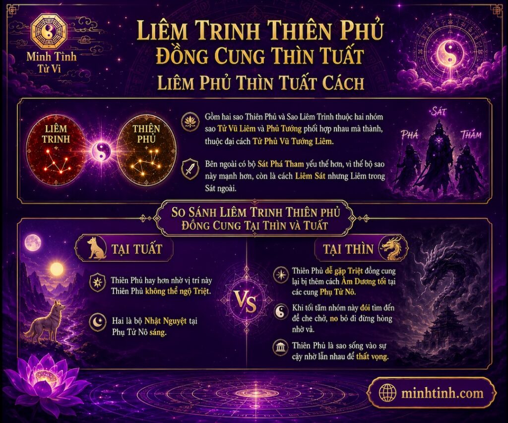 Sao Liêm Trinh Thiên Phủ Đồng Cung Tại Thìn Tuất – Liêm Phủ Thìn Tuất Cách