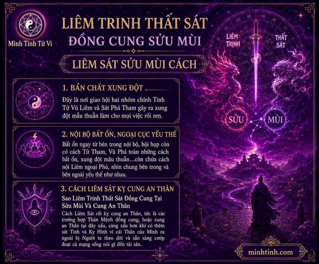 Sao Liêm Trinh Thất Sát Đồng Cung Tại Sửu Mùi – Liêm Sát Sửu Mùi Cách