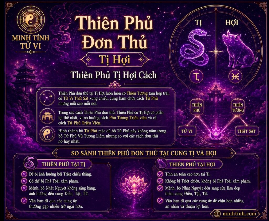 Sao Thiên Phủ Đơn Thủ CungTị Hợi – Thiên Phủ Tị Hợi Cách