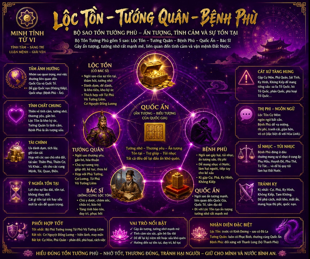Tồn Tướng Phù – Nhóm Sao Lộc Tồn Tướng Quân Bệnh Phù