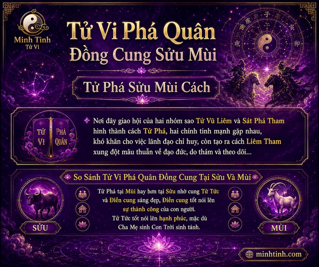 Sao Tử Vi Phá Quân Đồng Cung Tại Sửu Mùi – Tử Phá Sửu Mùi Cách