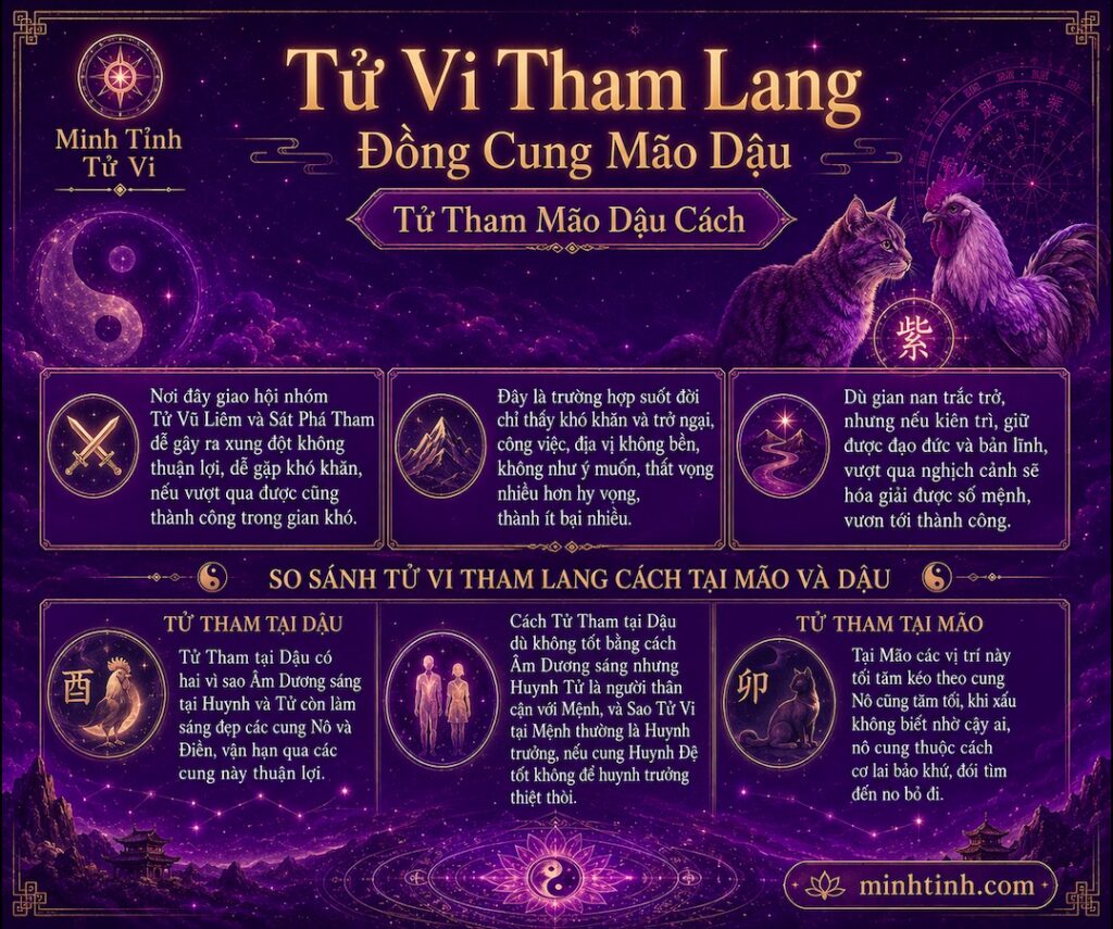 Sao Tử Vi Tham Lang Đồng Cung Tại Mão Dậu - Tử Tham Mão Dậu Cách