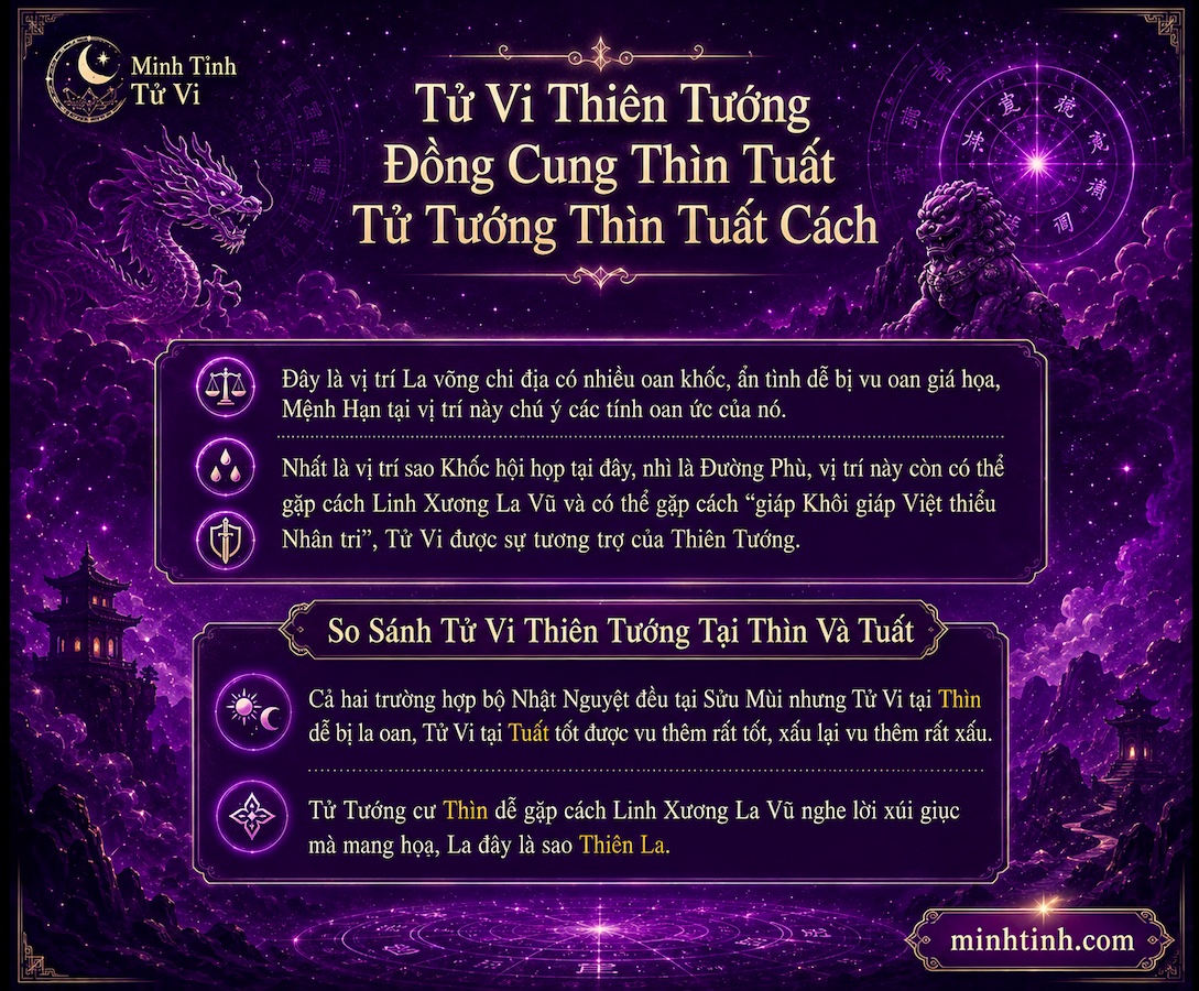 Sao Tử Vi Thiên Tướng Đồng Cung Tại Thìn Tuất – Tử Tướng Thìn Tuất Cách