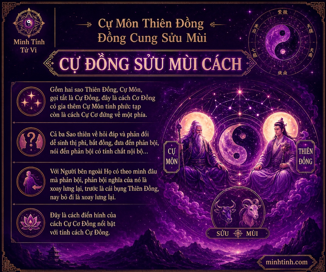 Sao Cự Môn Thiên Đồng Đồng Cung Tại Sửu Mùi – Cự Đồng Sửu Mùi Cách