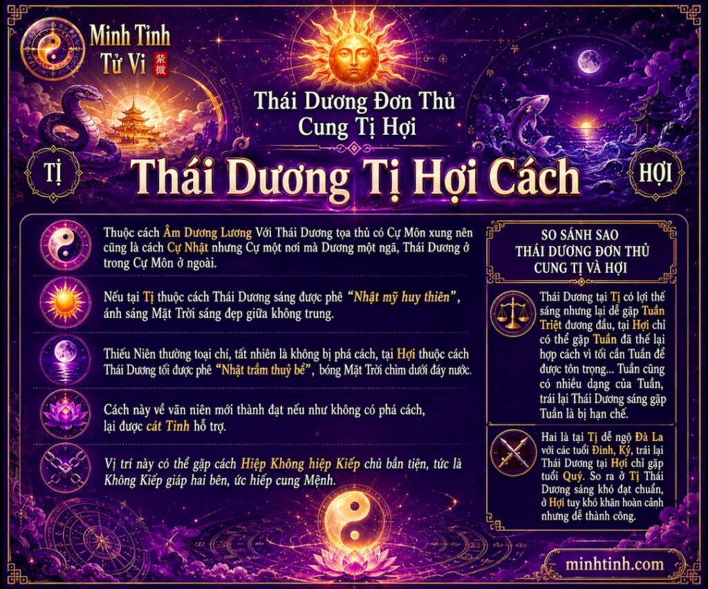 Sao Thái Dương Đơn Thủ Cung Tị Hợi – Thái Dương Tị Hợi Cách