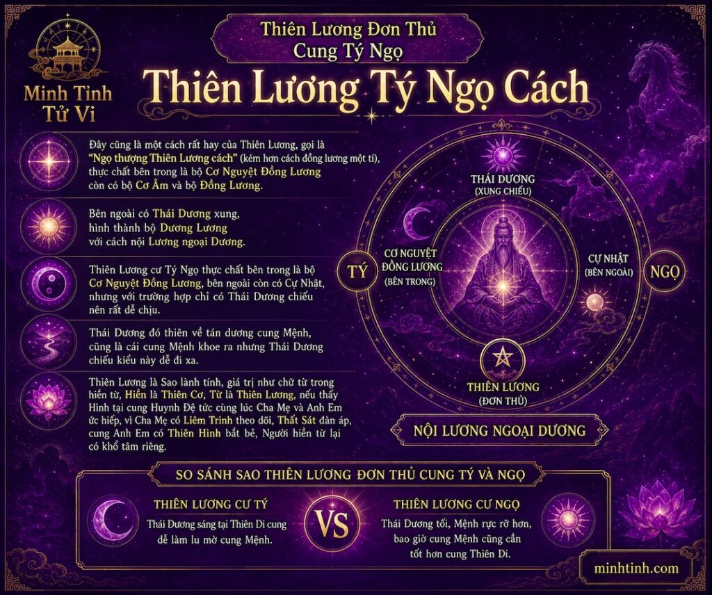 Sao Thiên Lương Đơn Thủ Cung Tý Ngọ - Thiên Lương Tý Ngọ Cách
